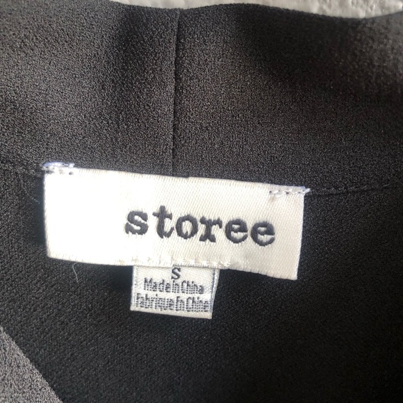 Storee Black Sheer Long Sleeves Button-Up Blouse Small - Picture 2 of 9